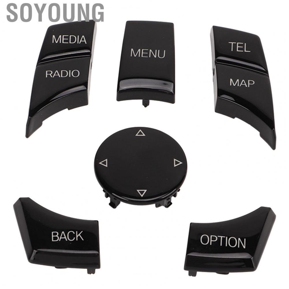 Soyoung Multimedia Knob Button  Multifunction Control 6pcs Fadeless Font Wear Resistance for 5 Series F10 LCI