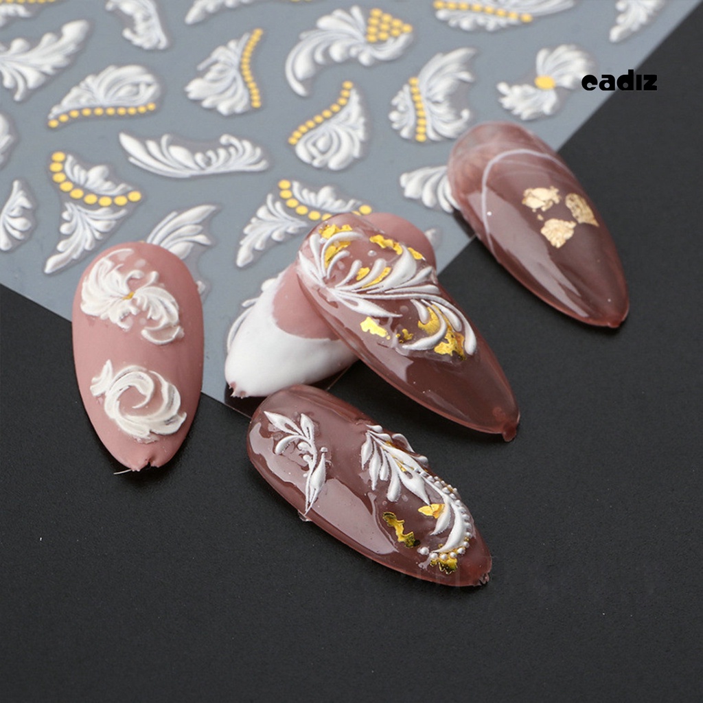 Miếng Dán Móng Nghệ Thuật 5D Tự Dính Không Phai Họa Tiết Hoa 3D