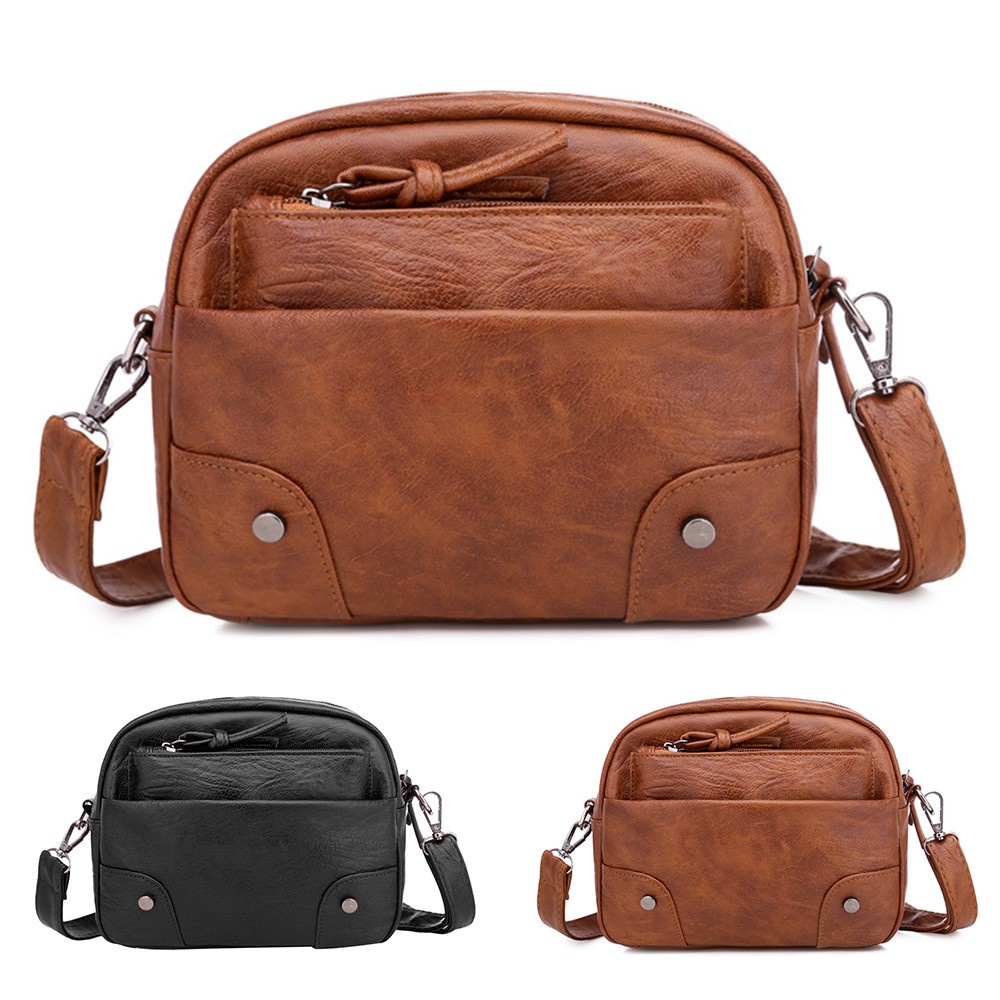 Túi Đeo Chéo Mini Bằng Da PU Phong Cách Retro Thời Trang Cho Nữ