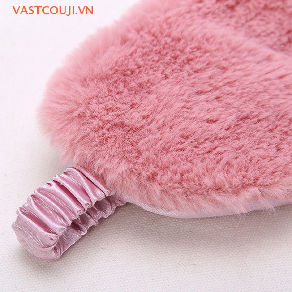 Bịt Mắt Ngủ Phủ Lông Mềm Mại Họa Tiết Trái Tim Đáng Yêu VASTJI