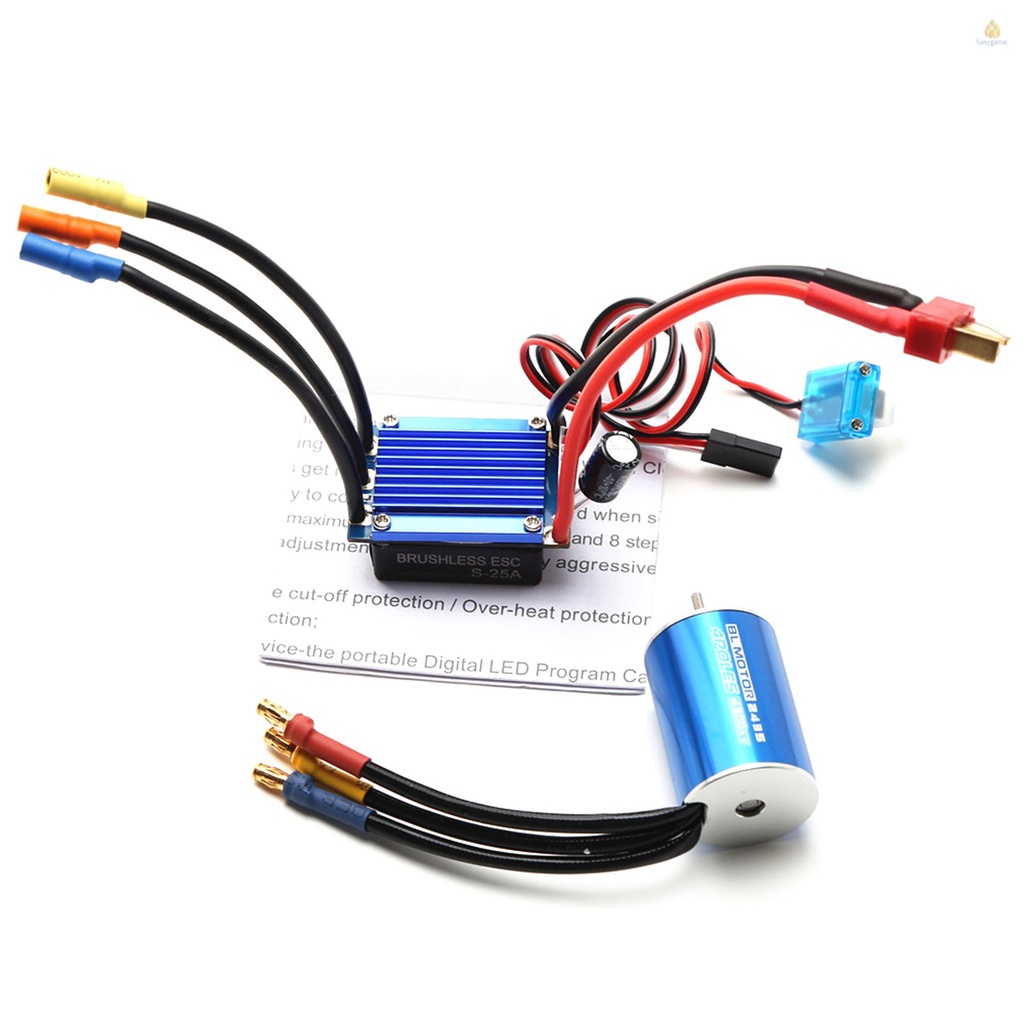 Động Cơ Không Chổi Than ESC 25A Thay Thế Cho Xe Điều Khiển Từ Xa HSP Wltoys 1 / 16 1 / 18 2435 3300KV Và Thẻ Lập Trình Không Chổi Than ESC 25A
