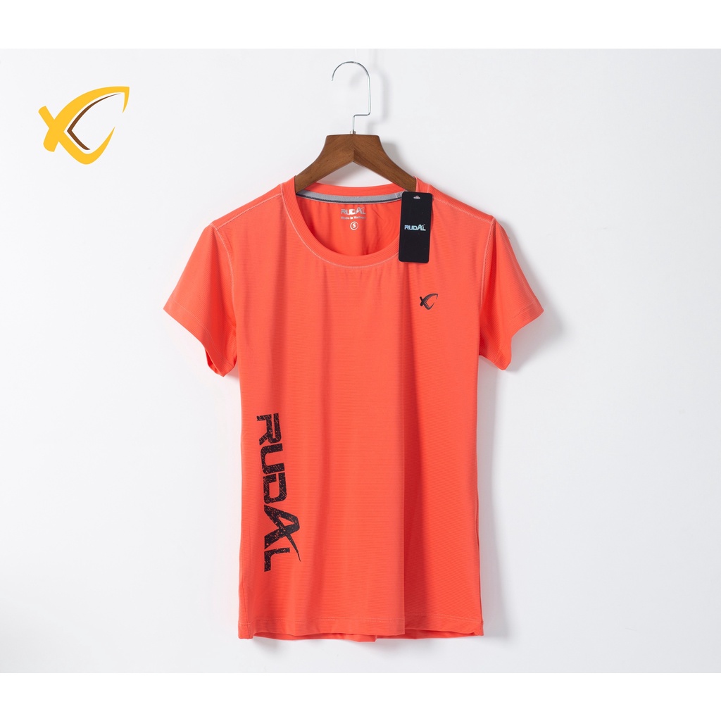 Áo thun thể thao RUDAL nữ cổ tròn, chất poly co giãn 4 chiều dành cho tennis, golf, cầu lông, mặc đi chơi.