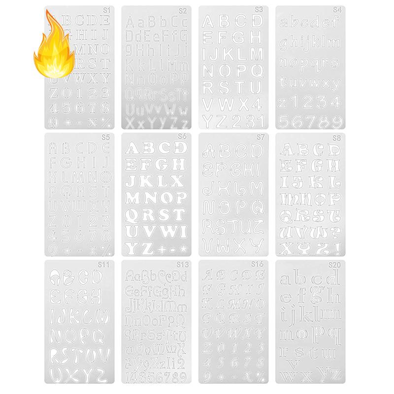 Bộ 12 Khuôn Nhựa Hình Cân Vẽ Bảng Chữ Cái Có Thể Tái Sử Dụng