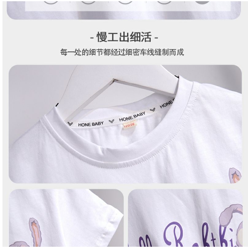 Set Áo Thun Tay Ngắn + Chân Váy Yếm Thiết Kế Mới Thời Trang Mùa Hè Cho Bé Gái 3-5 - 8-10 - 12-13 Tuổi