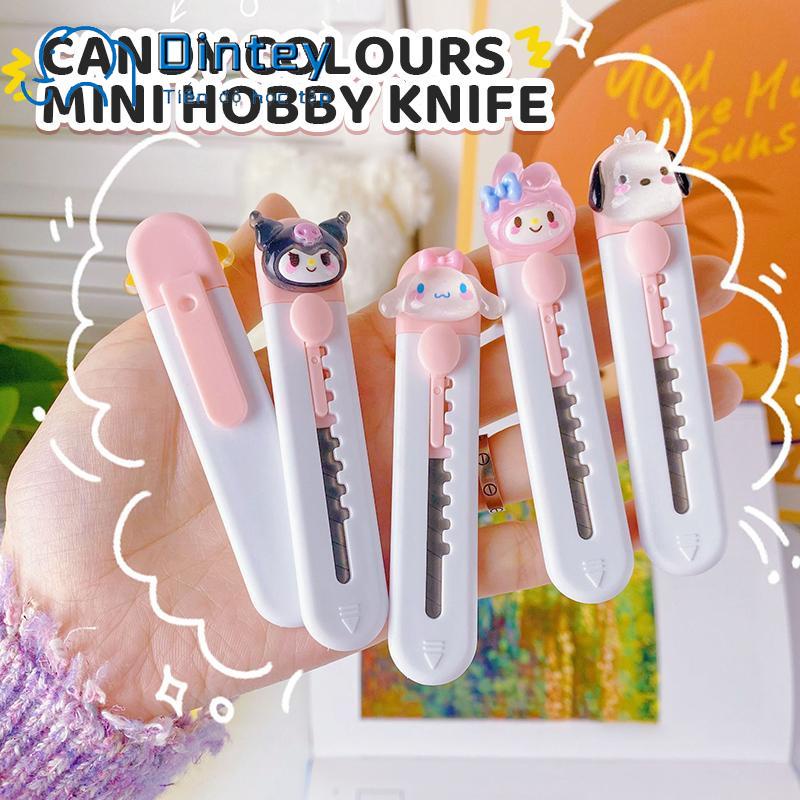 ✍mujicici✍Dao Rọc Giấy Mini Hình Ngộ Nghĩnh, Dao Rọc Giấy Mini Gắn Charm Unboxing Cute