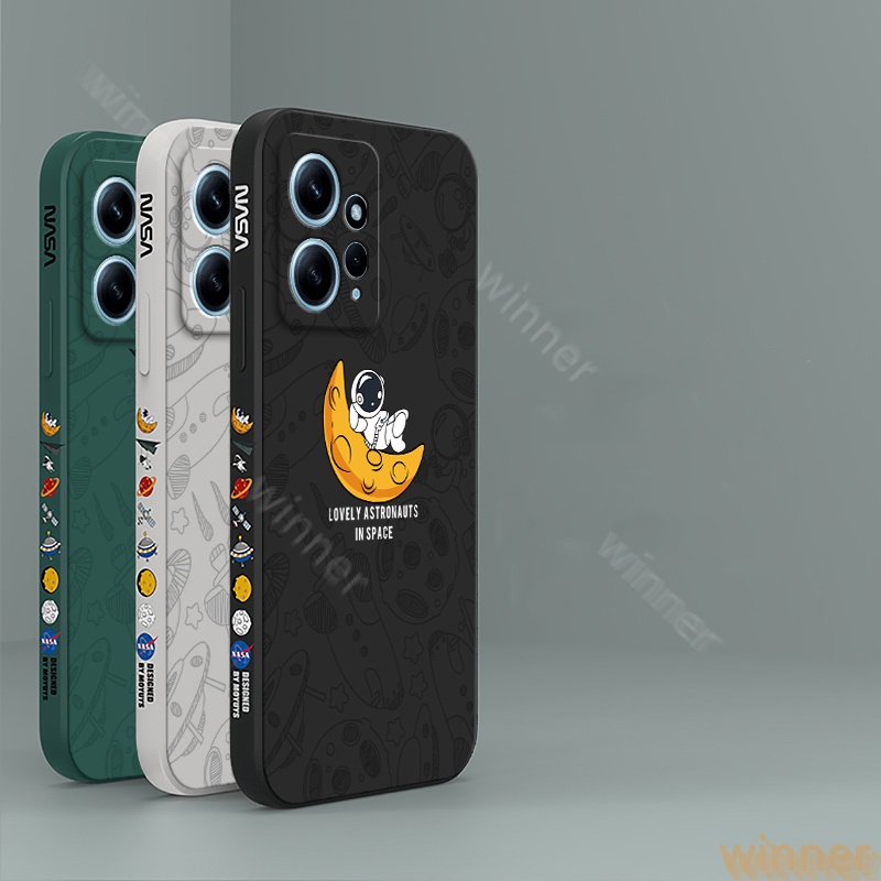 Ốp Lưng Redmi Note 12 4G Note 12 5G Note 12 Pro Note 12 Pro+ Note 11 11s 11 pro 10 9 9s 9 pro 8 7 8 pro Ốp Điện Thoại Họa Tiết Phi Hành Gia Cho TKR