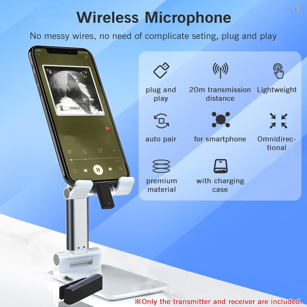 Bộ Micro Mini Đa Hướng Dạng Kẹp Loại Bỏ Tiếng Ồn Thông Minh ENC Kèm Hộp Sạc Cho Andr