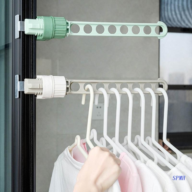 Thanh treo móc quần áo 8 Lỗ Bằng Nhựa Có Thể Thu Gọn Đa Năng Tiện Dụng