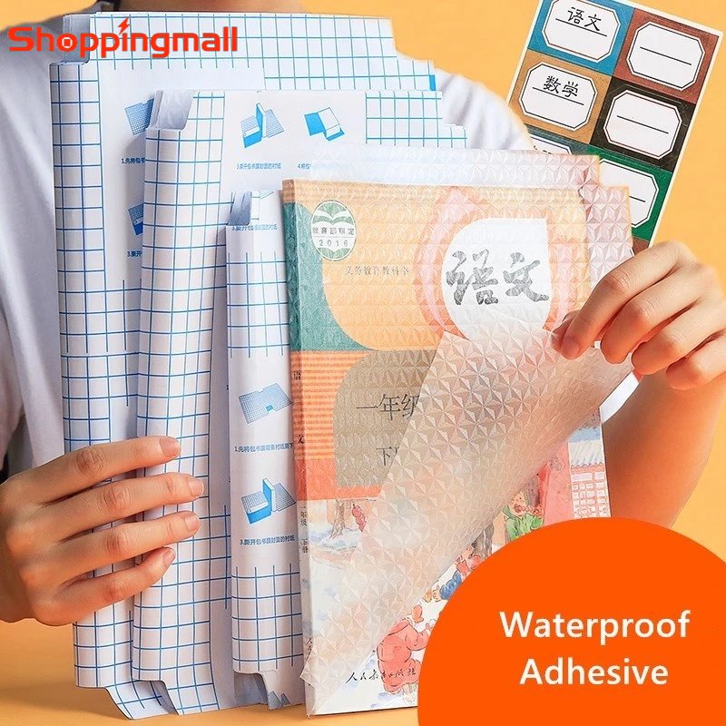 Bộ 10 Tấm Phim Dán Trong Suốt Chống Thấm Nước Dùng Bảo Vệ Sách Vở Tiện Dụng
