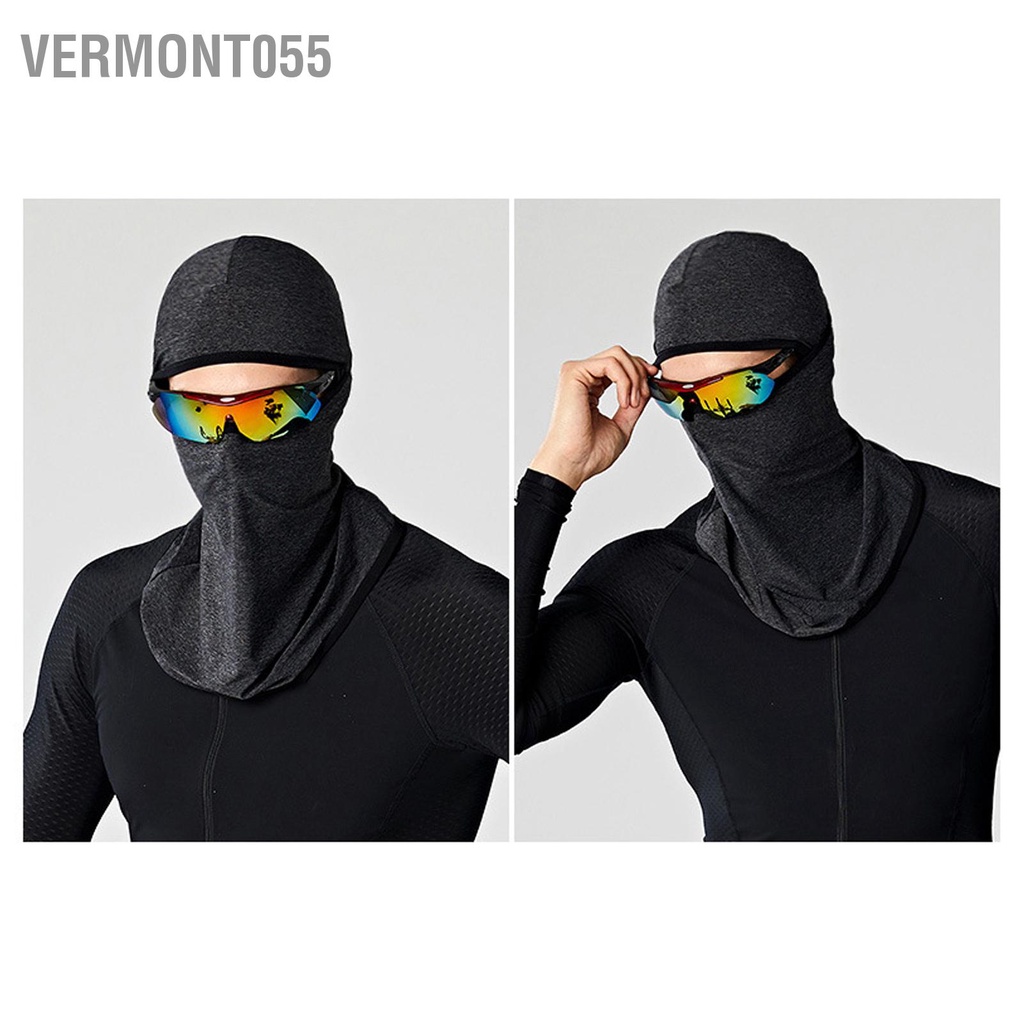 Vermont055 Kem Chống Nắng Mũ Trùm Đầu Sợi Viscose Đàn Hồi Đi Xe Máy Tia UV Cho Nam Nữ