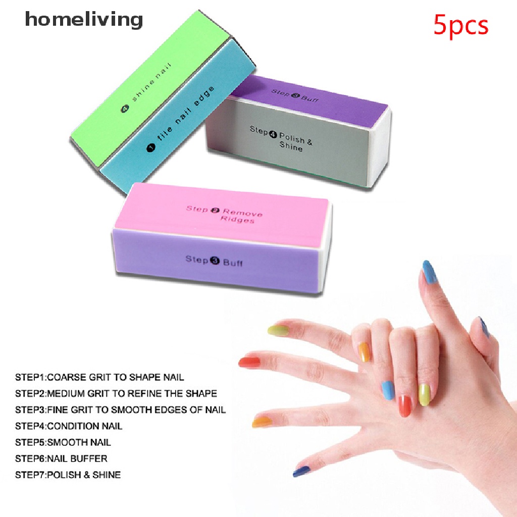 Bộ 5 Cây Dũa Móng Tay 4 Bước Chất Lượng Cao