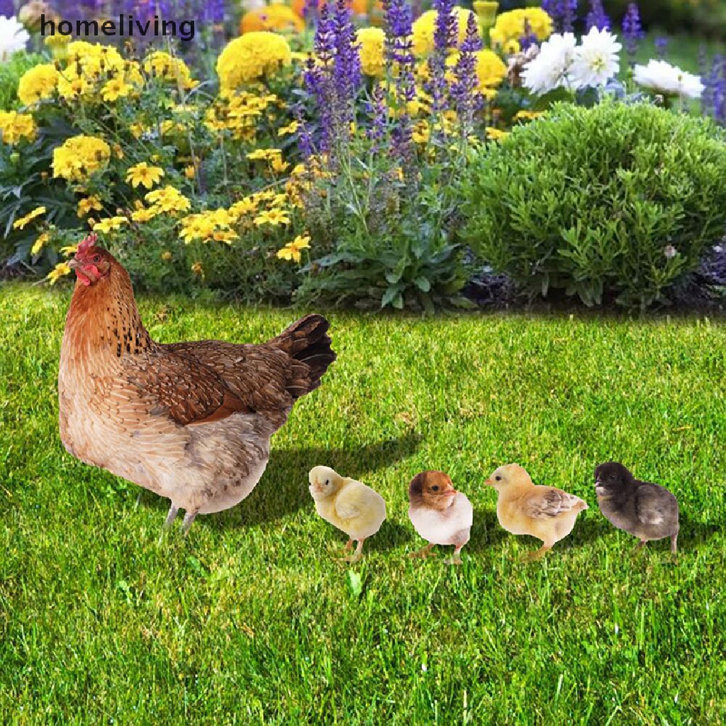 1 Bộ Tượng Điêu Khắc Trang Trí Vườn Gà Trống Và Gà