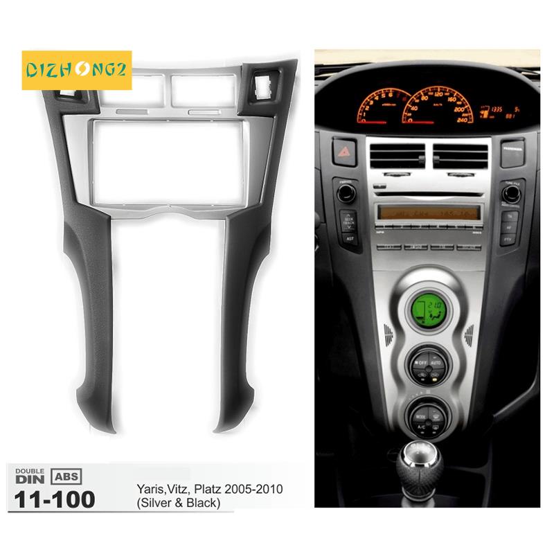 Khung Viền Bảng Điều Khiển Âm Thanh Dvd 2 Din Cho Toyota Yaris Vitz Platz 2005-2011