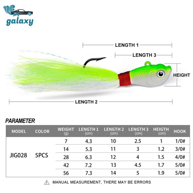 Galaxy Mồi Giả Nhử Cá 7g / 14g / 28g / 42g / 56g Bằng Nhựa Gắn Kèm Móc Câu