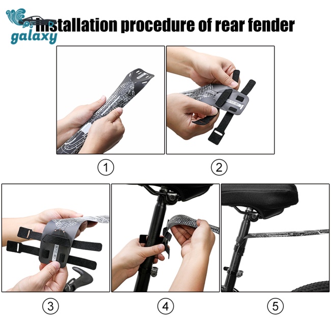 Galaxy Tấm Chắn Bùn Trước Sau Trọng Lượng Nhẹ Tháo Gỡ Nhanh Cho Xe Đạp Leo Núi