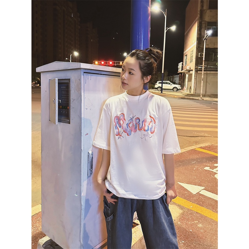 Áo Thun Tay Ngắn In Chữm-A-R &amp; - new artist Cobranded Thời Trang Mùa Hè Cho Nam Và Nữ