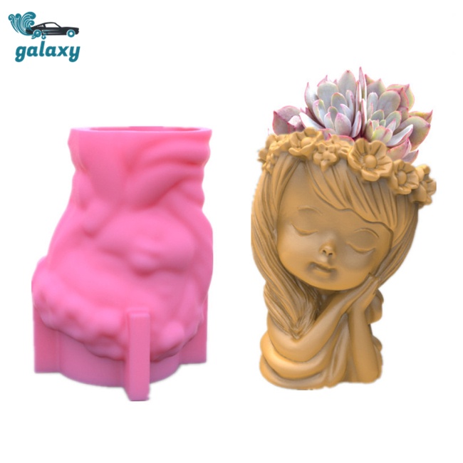 Galaxy Khuôn Silicon Làm Ống Đựng Bút / Xà Phòng / Kẹo / Sô Cô La Hình Cô Gái 3d Diy