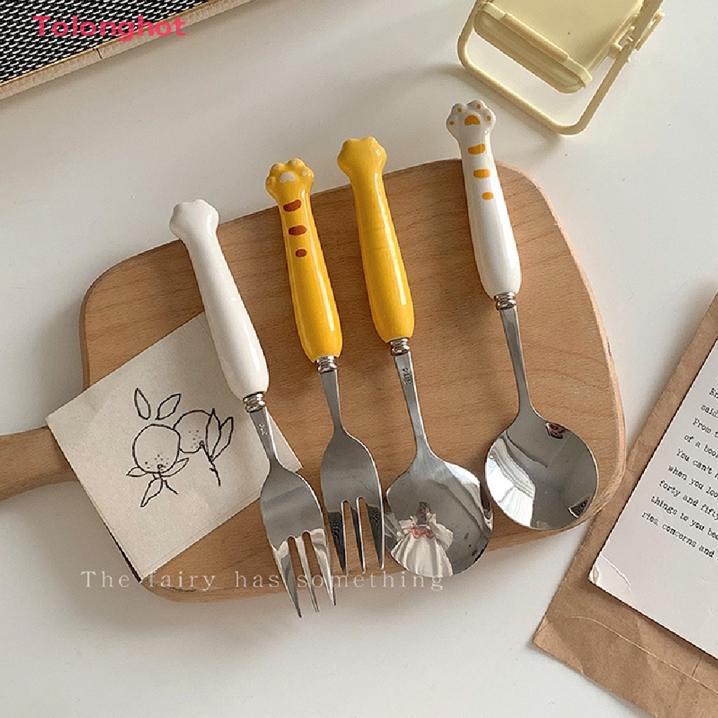 Bộ Muỗng Nĩa Họa Tiết Hổ Hoạt Hình Tiện Dụng Mang Theo Du Lịch