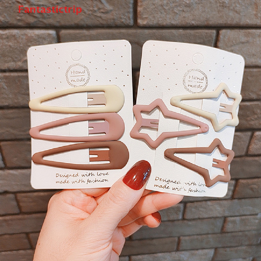 Set 3 Kẹp Tóc Hình Ngôi Sao Màu Cà Phê Thời Trang Cho Nữ