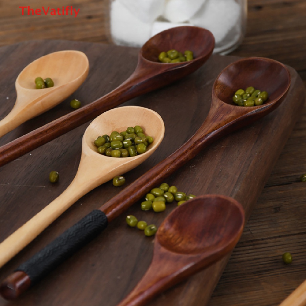 [Thevalifly] Muỗng Cà Phê Cán Dài Bằng Gỗ
