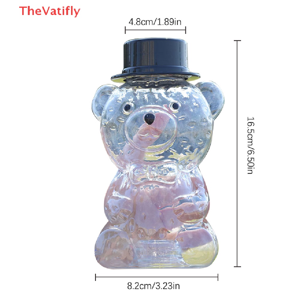 Bình Nước Trong Suốt Hình Gấu 500ml Kèm Ống Hút Tiện Dụng