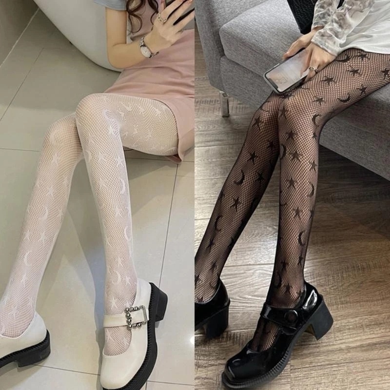 Quần Tất Lưới In Hình Trăng Sao Gợi Cảm Cho Nữ