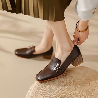 Size Station - Giày Loafer da 2 đai basic 5cm 500007