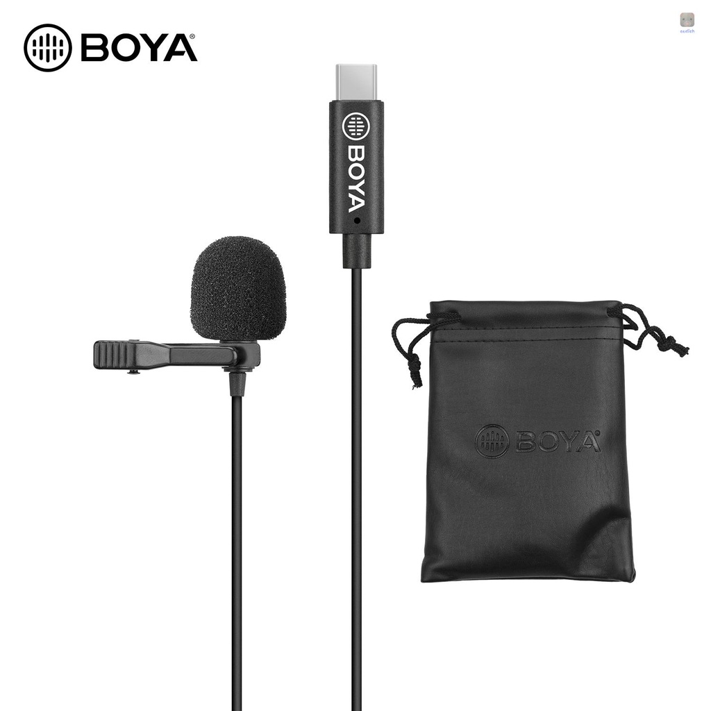 Micro BOYA Đầu Đơn Lavalier Kèm Dây Cáp 6M Giao Diện USB Type-C Tiện Dụng