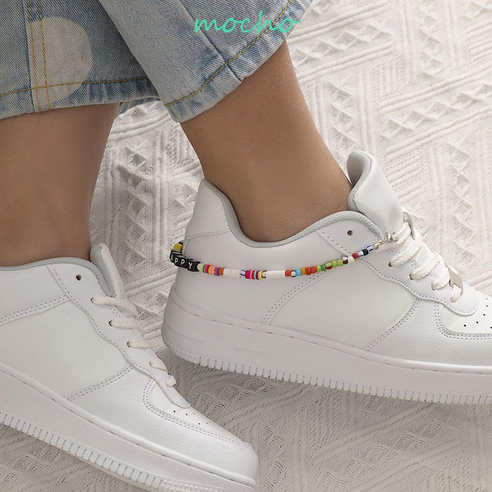 Lắc Chân Bằng Gốm Acrylic Mềm Mại Họa Tiết Chữ Nhiều Màu Sắc Thời Trang Cho Nữ