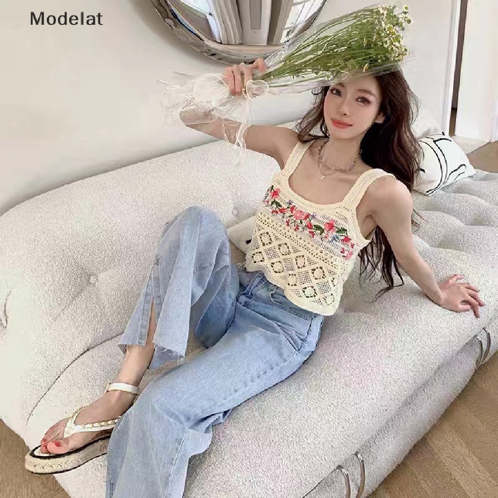 Áo Dệt Kim Sát Nách Dáng Rộng Thêu Họa Tiết Phong Cách Bohemia Thời Trang Mùa Hè Cho Nữ