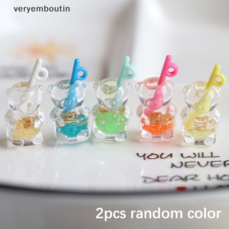 Set 2 Ống Hút Hình Gấu Nhỏ Màu Dạ Quang DIY Trang Trí Nghệ Thuật Crafg