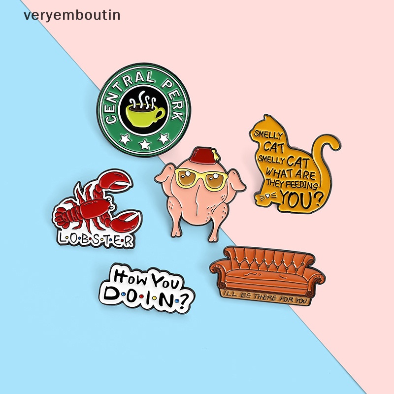 Ghim Cài Áo Hình Con Tôm Hùm Thổ Nhĩ Kỳ in Friends How You Doin Tráng Men Tùy Chỉnh Làm Quà Tặng Trang Sức