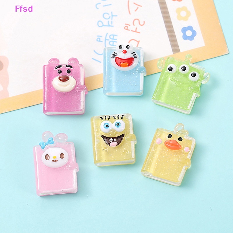 5 Phụ Kiện Trang Trí Móc Khóa / Làm Trang Sức Hình Nhân Vật Hoạt Hình Bằng Nhựa Resin Trong Suốt DIY