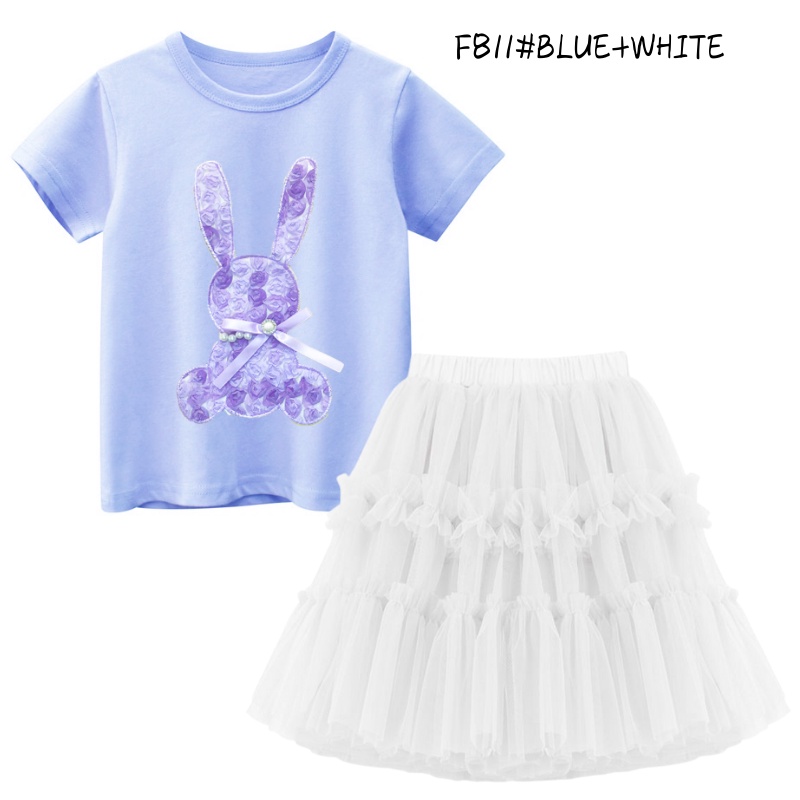 Bộ Váy Tutu 2 Món Bằng Cotton Nguyên Chất Hình Hoa Hồng Lấp Lánh Phong Cách Cho Bé Gái
