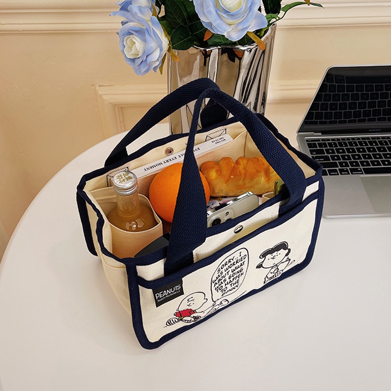 Túi tote Vải canvas Sức Chứa Lớn Đa Năng In Họa Tiết Hoạt Hình snoopy Dễ Thương Cho Nữ