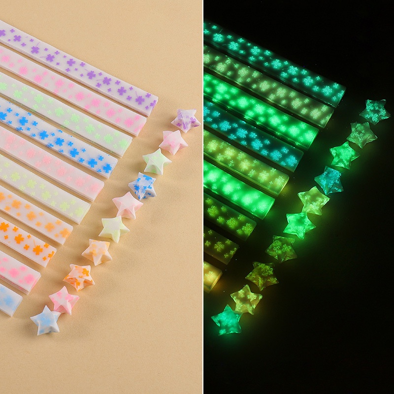 Giấy Xếp Origami Hình Ngôi Sao Màu Dạ Quang