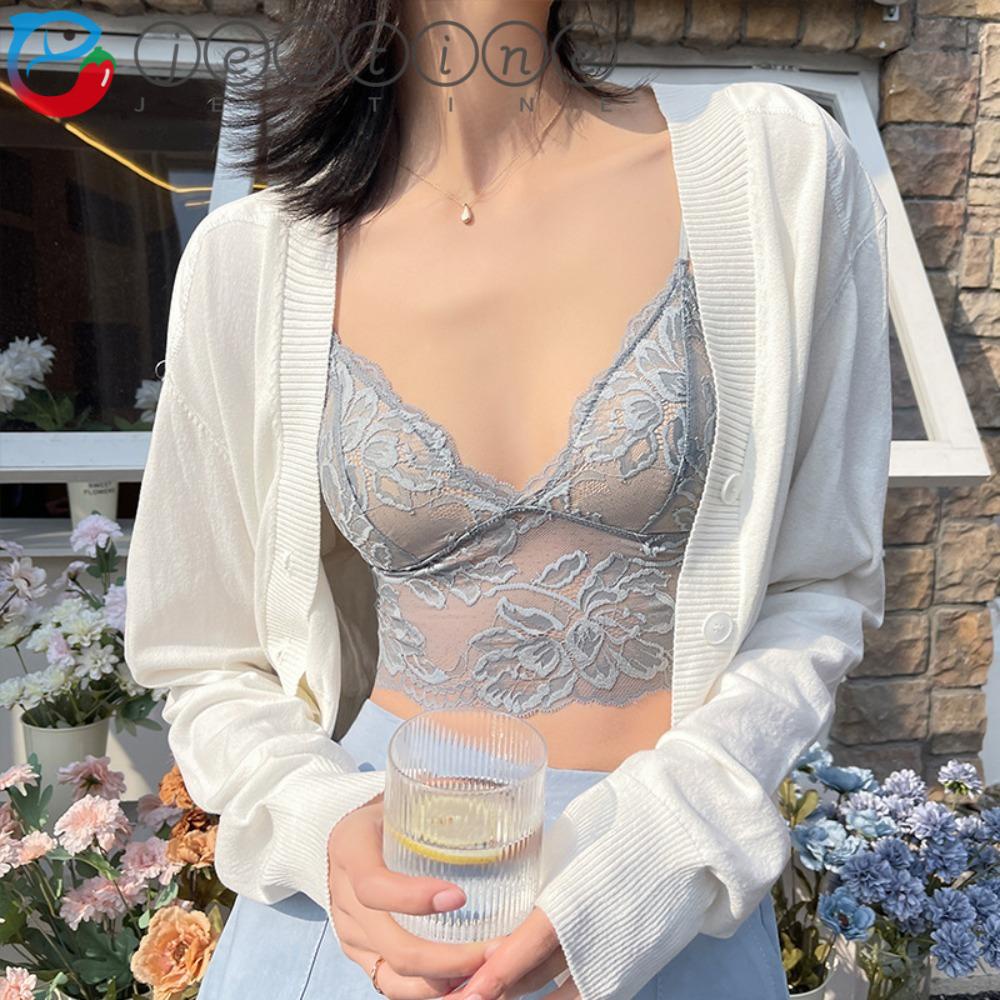 Áo Ngực Lưới Không Gọng Thoáng Khí Nâng Ngực Lưng Chữ V Xẻ Sâu Gợi Cảm