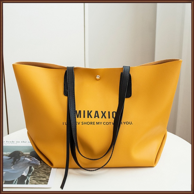 Túi Xách Da Pu Cỡ Lớn In Chữ Thời Trang Cho Nữ