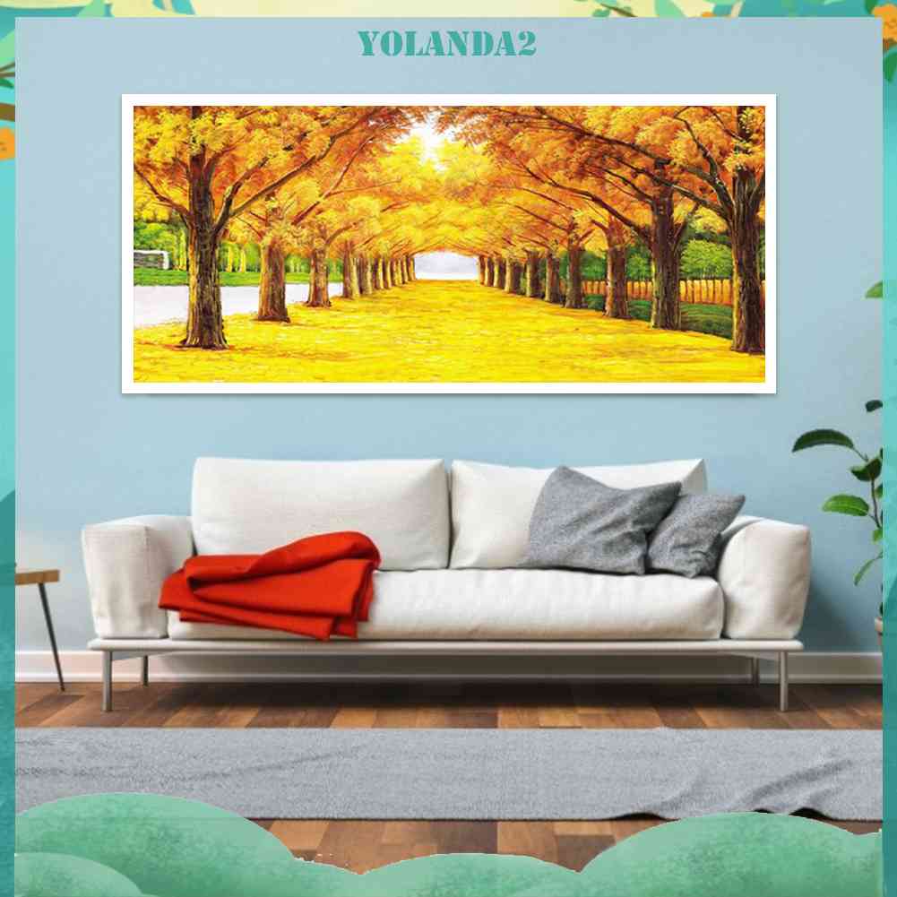 Bộ Tranh Đính Đá 5D Tự Làm Toàn Diện Họa Tiết Đường Lá Phong