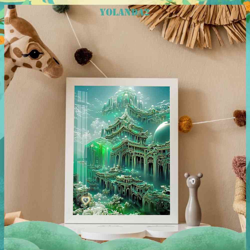 Tranh Đính Đá Kim Cương Toàn Bộ 5D DIY Hình Lâu Đài