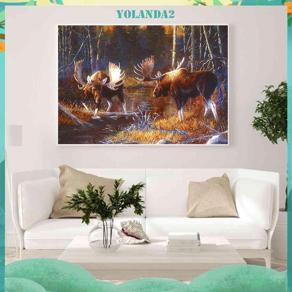 Tranh Đính Đá Kim Cương Toàn Bộ 5D DIY Hình Vẽ Tê Giác