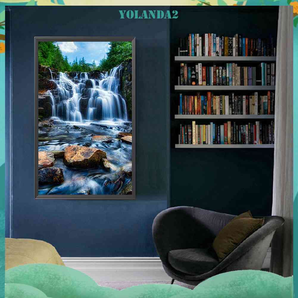 Tranh Đính Đá Kim Cương Toàn Bộ 5D DIY Hình Vẽ Núi Rơi