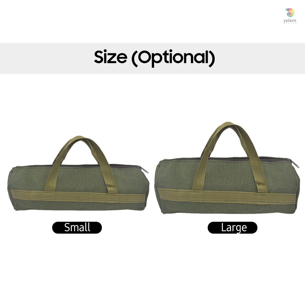 Túi Canvas Đựng Dụng Cụ Đa Năng Có Khóa Kéo Miệng Rộng Tiện Dụng