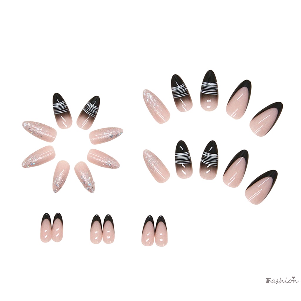 Móng Tay Giả Đính Kim Sa Màu Trắng Ngọt Ngào Và Quyến Rũ Có Thể Tái Sử Dụng