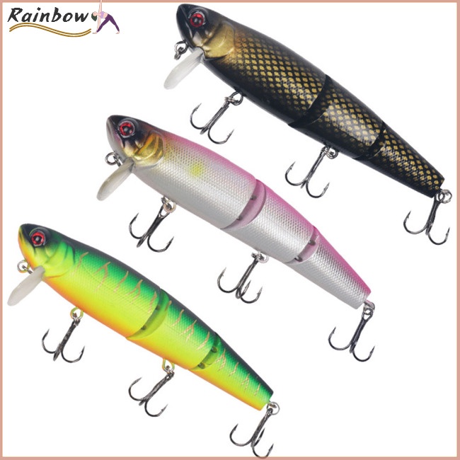 Mồi Giả Nhử Cá 3 Khớp Nối Bằng Nhựa Cứng Kèm Móc Câu