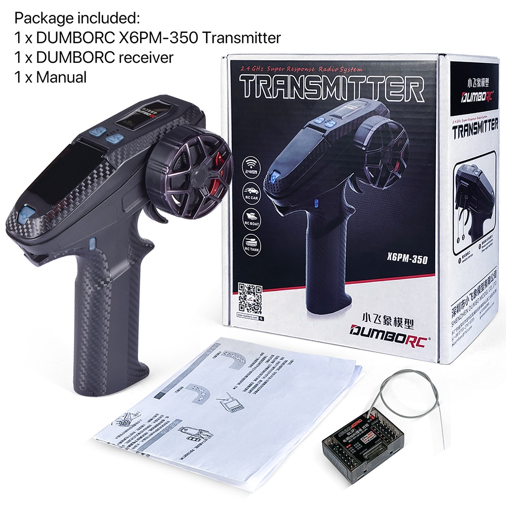 Bộ Điều Khiển Từ Xa DUMBORC X6PM-350 BL3F / X6FG / X6FP / X4FMG 2.4GHZ 6CH Gyro Thông Dụng Cho Xe Hơi Điều Khiển Từ Xa