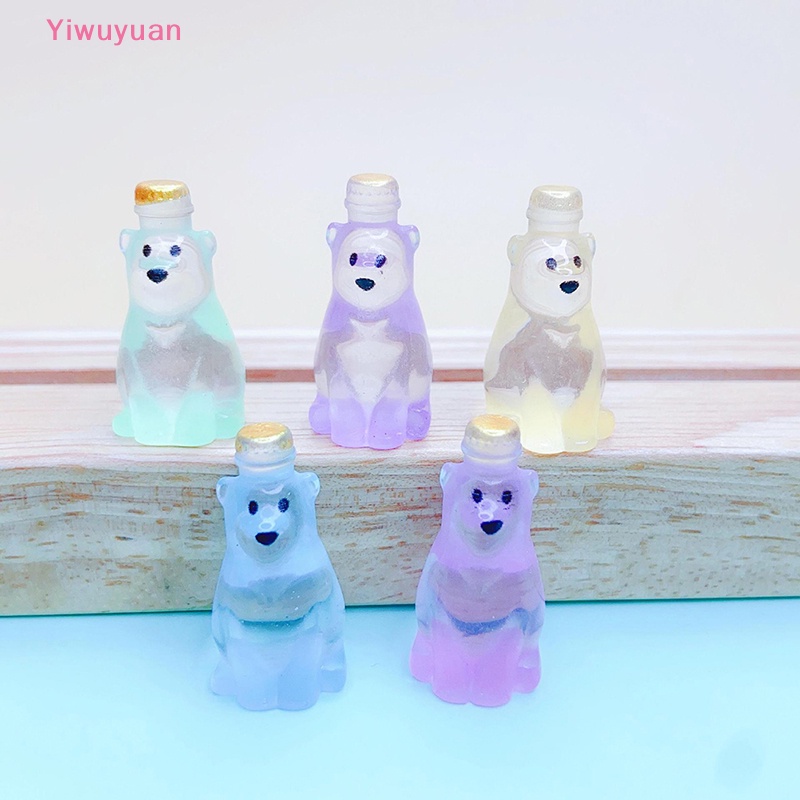 Bộ 5 Gấu Bắc Cực Mini Bằng Nhựa Phát Sáng Trong Suốt Mới