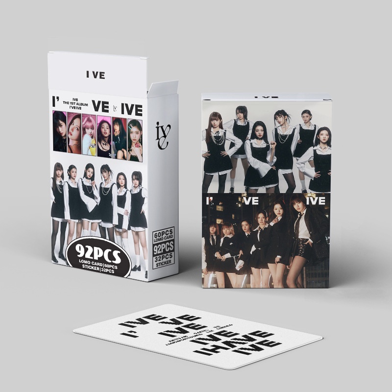 IVE Album《I'VE IVE》Photocard Double Sided Lomo Card 60 thẻ + nhãn dán 32 chiếc