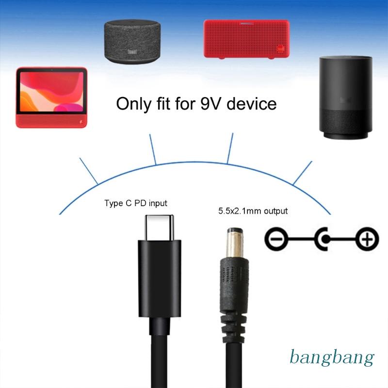 Cáp Nguồn USB C Sang 9V 5.5x2.1mm 3.5x1.35mm 4.0x1.7mm PD Cho Loa Không Dây