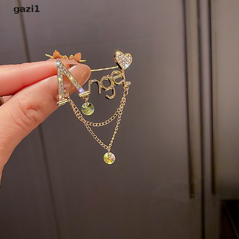 Ghim Cài Áo Hình Chữ Cái Tiếng Anh Đính Đá Thời Trang Cho Nữ Gzi1